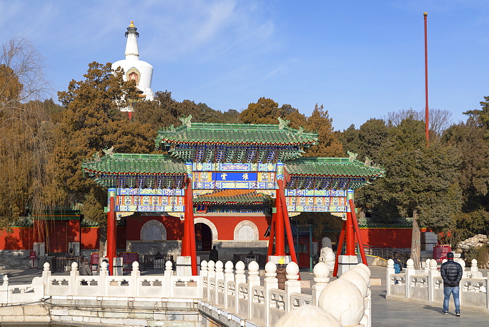 White Dagoba in Beihai Park, Beijing, China, Asia