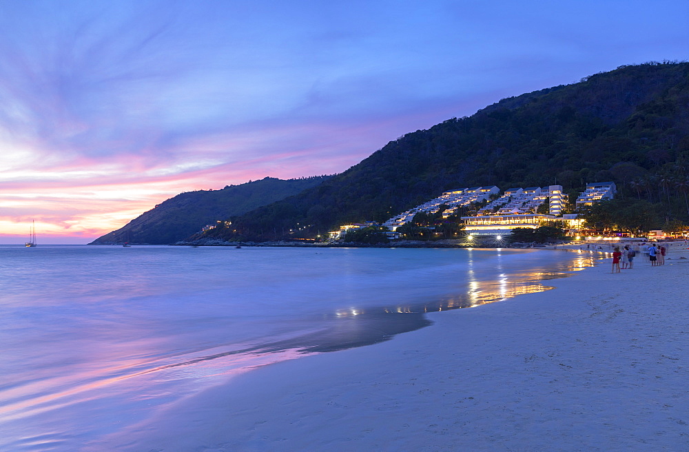 Hai Nan Beach at sunset, Phuket, Thailand, Southeast Asia, Asia