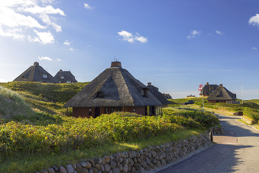 Traditional thatched houses, Hornum, Sylt, Schleswig Holstein, Germany, Europe