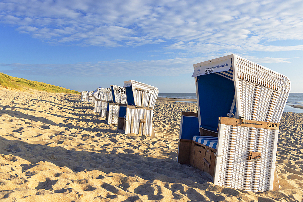 Deckchairs on Rantum beach, Sylt, Schleswig Holstein, Germany, Europe