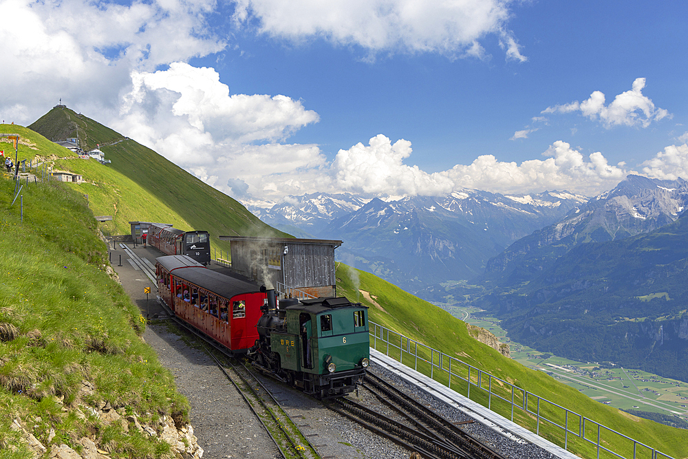 Brienz Rothorn train at Brienzer Rothorn mountain, Bernese Oberland, Switzerland