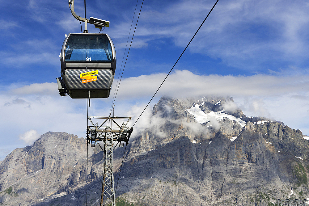 Cable car on First mountain, Jungfrau Region, Bernese Oberland, Switzerland