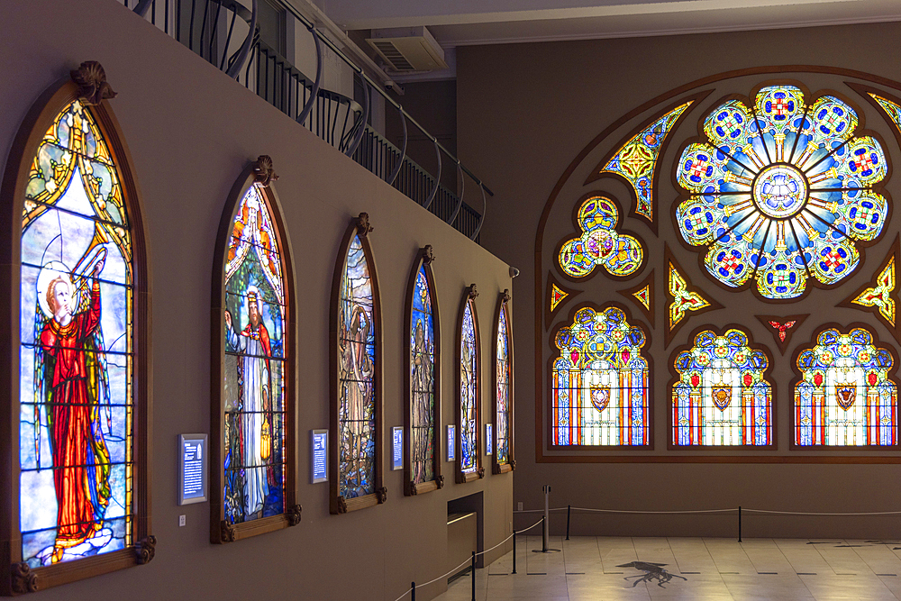Stained glass windows in Nitori Museum of Art, Otaru, Hokkaido, Japan