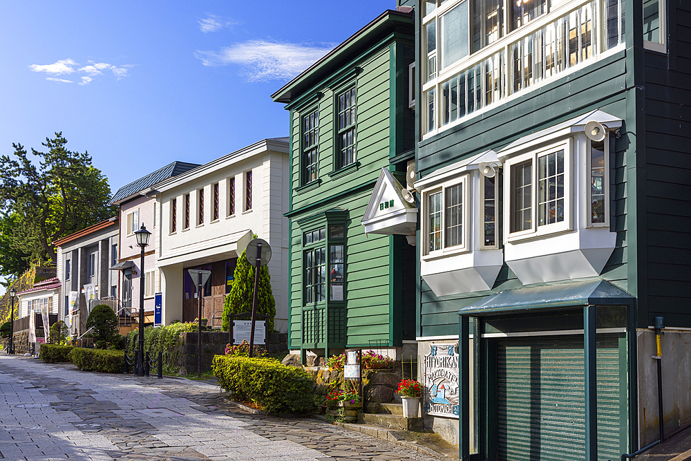 Wooden houses, Motomachi, Hakodate, Hokkaido, Japan