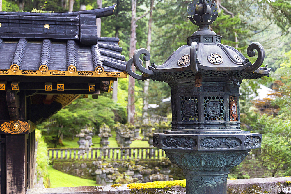 Stone lantern of Mausoleum of Iemitsu at Rinnoji Temple (UNESCO World Heritage Site), Nikko, Tochigi, Japan