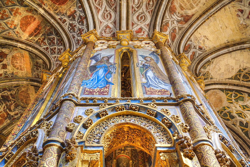 The Charola, Convent of Christ (Convento de Cristo), UNESCO World Heritage Site, Tomar, Santarem District, Portugal, Europe