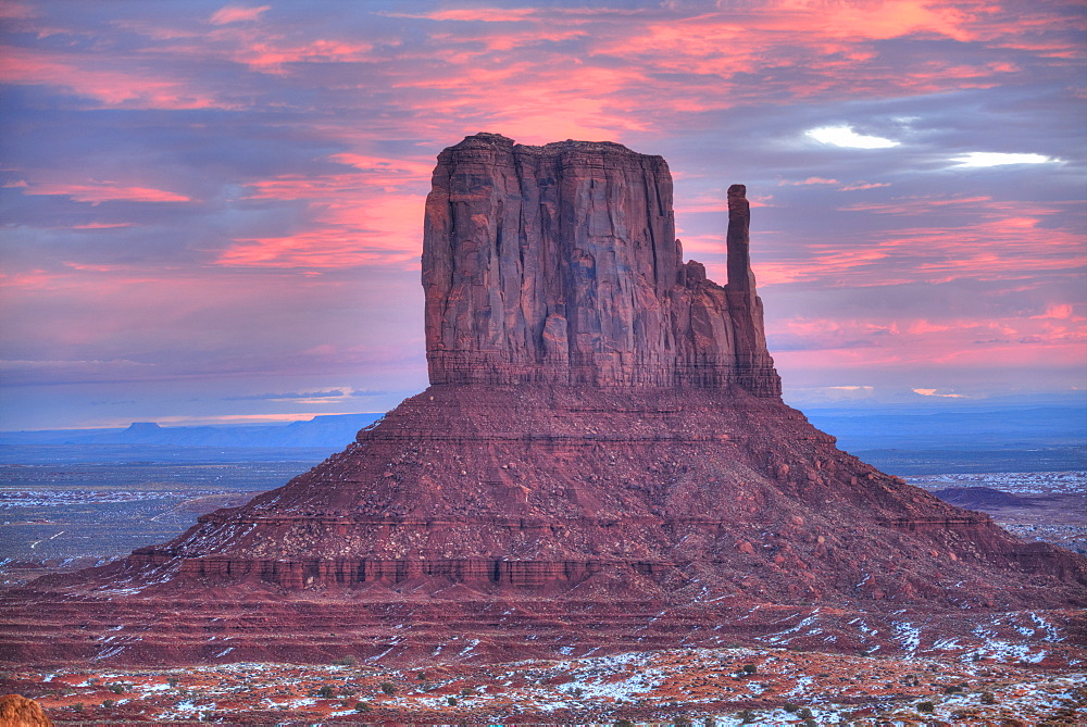 Sunrise, West Mitten Butte, Monument Valley Navajo Tribal Park, Utah, United States of America, North America