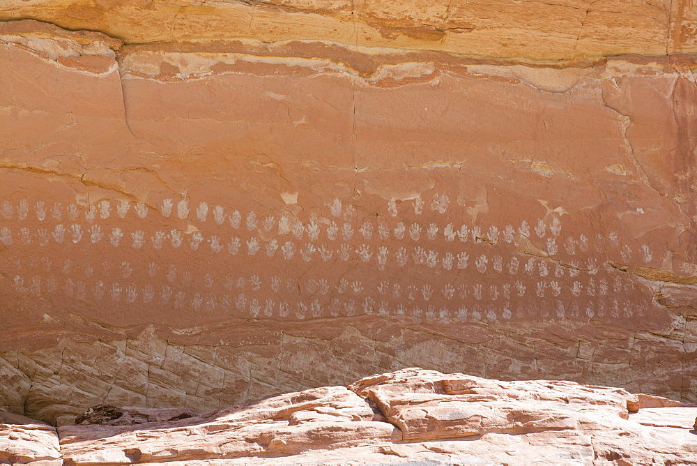 100 Hands Pictograph Panel, Grand Staircase-Escalante National Park, Utah, United States of America, North America