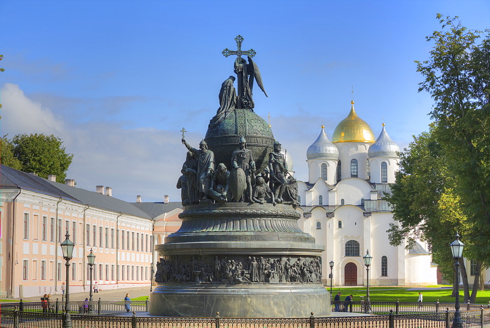 Millennium Monument,1862, Kremlin, UNESCO World Heritage Site, Veliky Novgorod, Novgorod Oblast, Russia, Europe