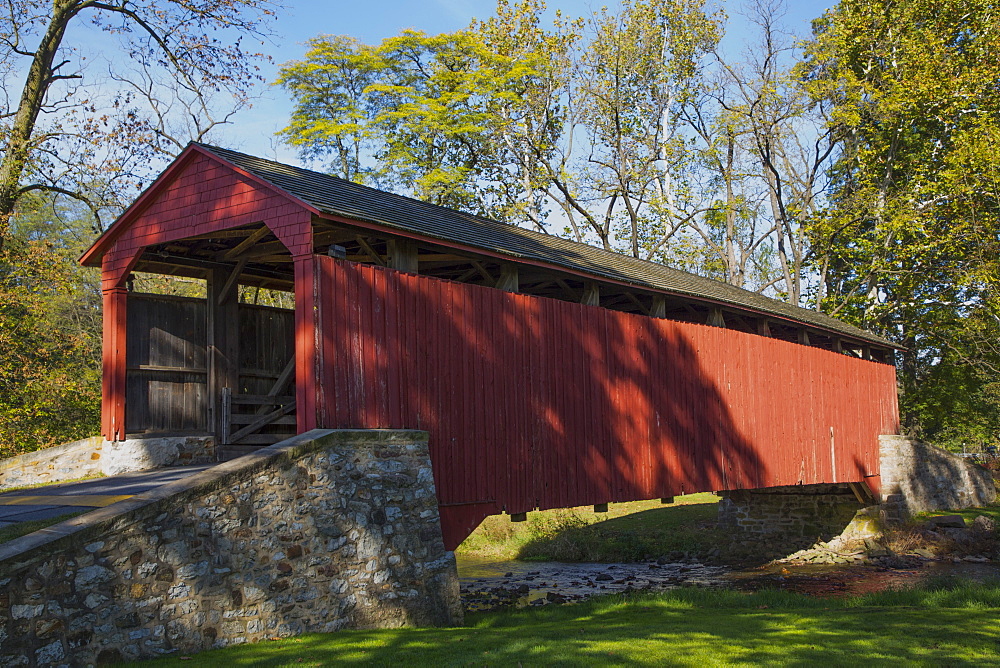 Pool Forge Covered Bridge, built in 1859, Lancaster County, Pennsylvania, United States of America, North America