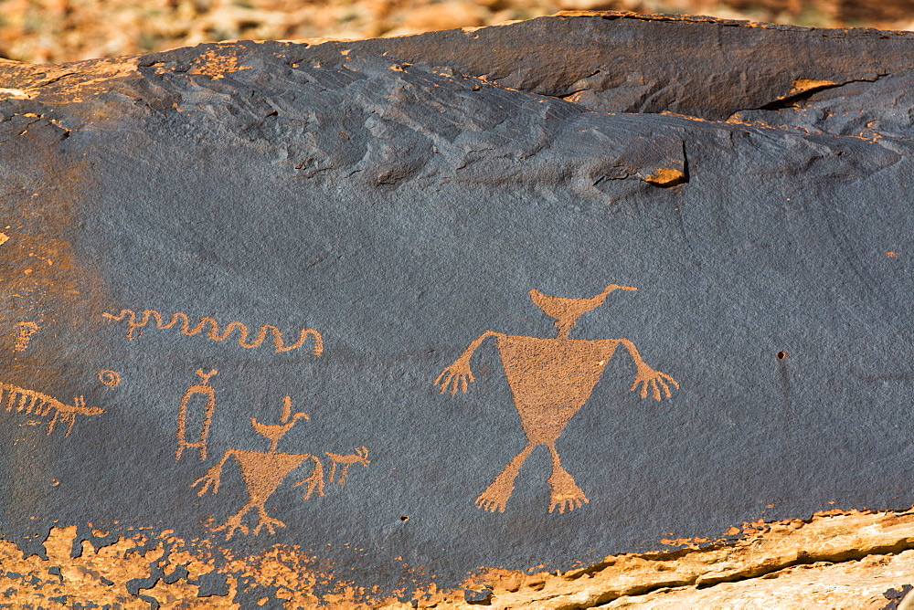 Duckhead Man Petroglyph, Bears Ears National Monument, Utah, United States of America, North America