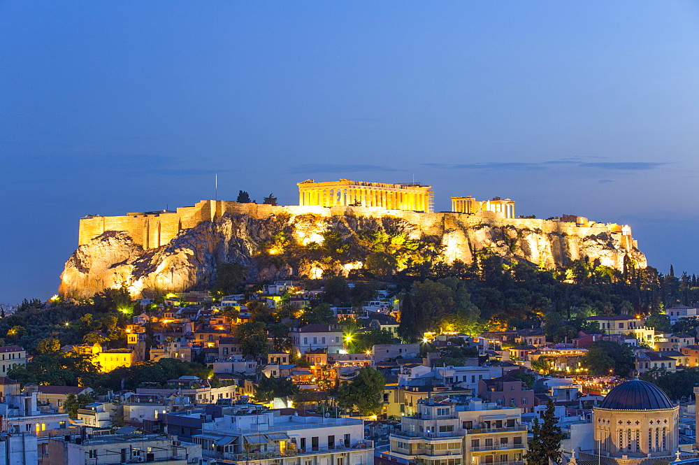 Evening, Parthenon, Acropolis, UNESCO World Heritage Site, Athens, Greece, Europe