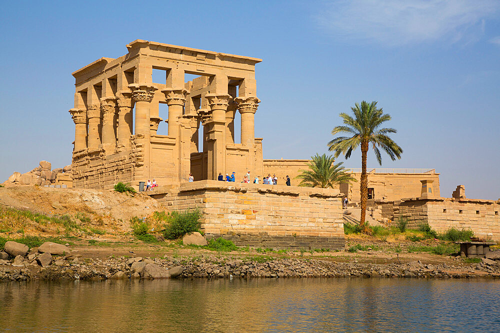 Kiosk of Trajan in the foreground, Temple of Isis, UNESCO World Heritage Site, Philae Island, Aswan, Nubia, Egypt, North Africa, Africa