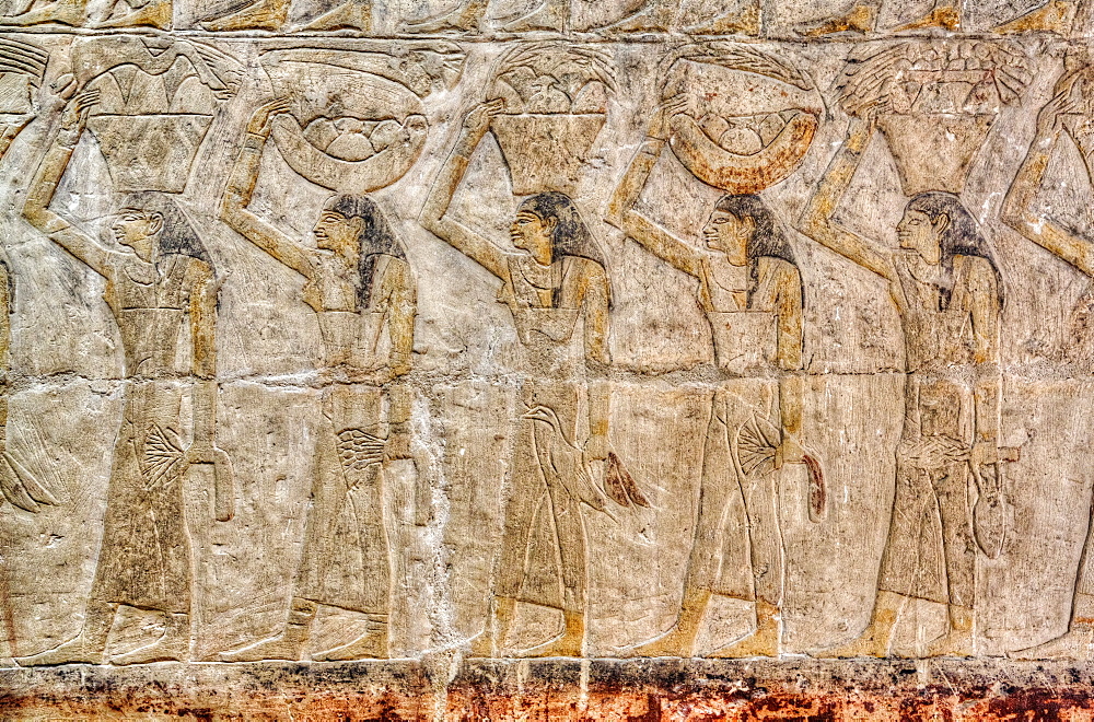 Reliefs, Mastaba of Ankh-Ma-Hor, Necropolis of Saqqara, UNESCO World Heritage Site, Saqqara, Egypt, North Africa, Africa