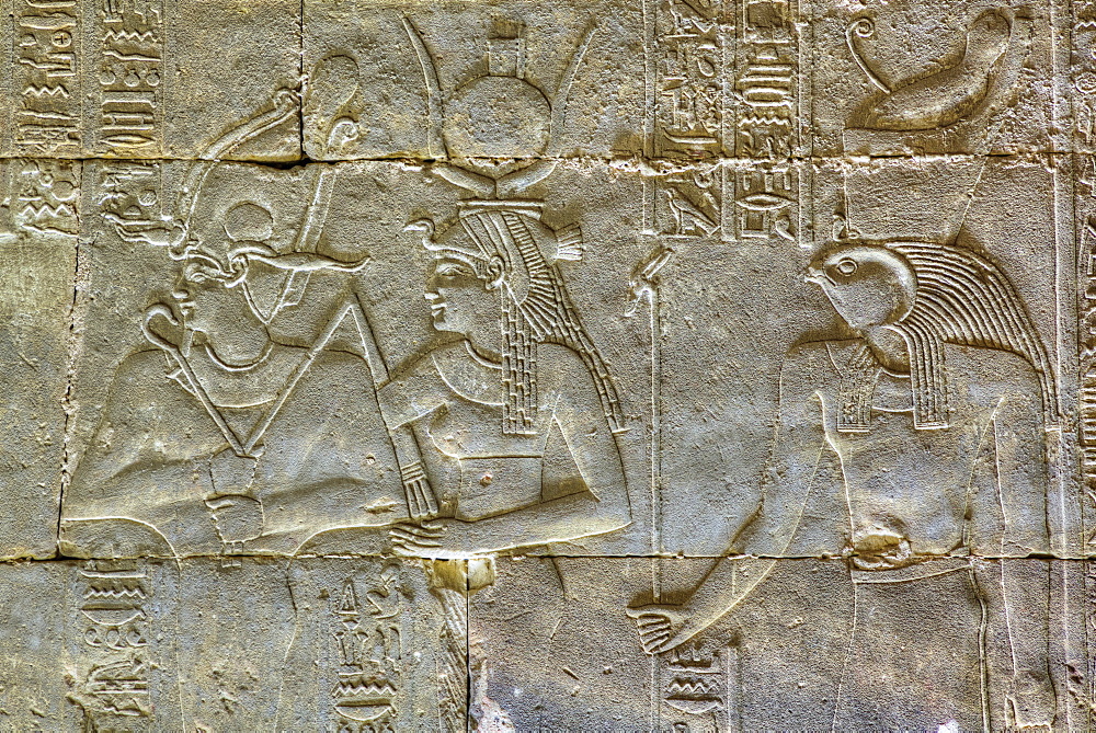 Bas Reliefs, Sanctuary of Horus, Temple of Horus, Edfu, Egypt, North Africa, Africa