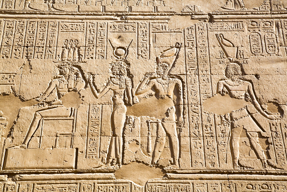 Bas Relief, External Wall, Temple of Khnum, Esna, Egypt, North Africa, Africa