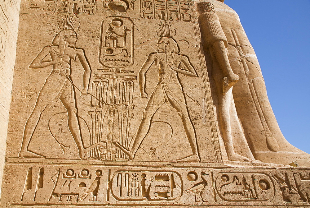 Sunken Relief, Ramses II Temple, UNESCO World Heritage Site, Abu Simbel, Nubia, Egypt, North Africa, Africa