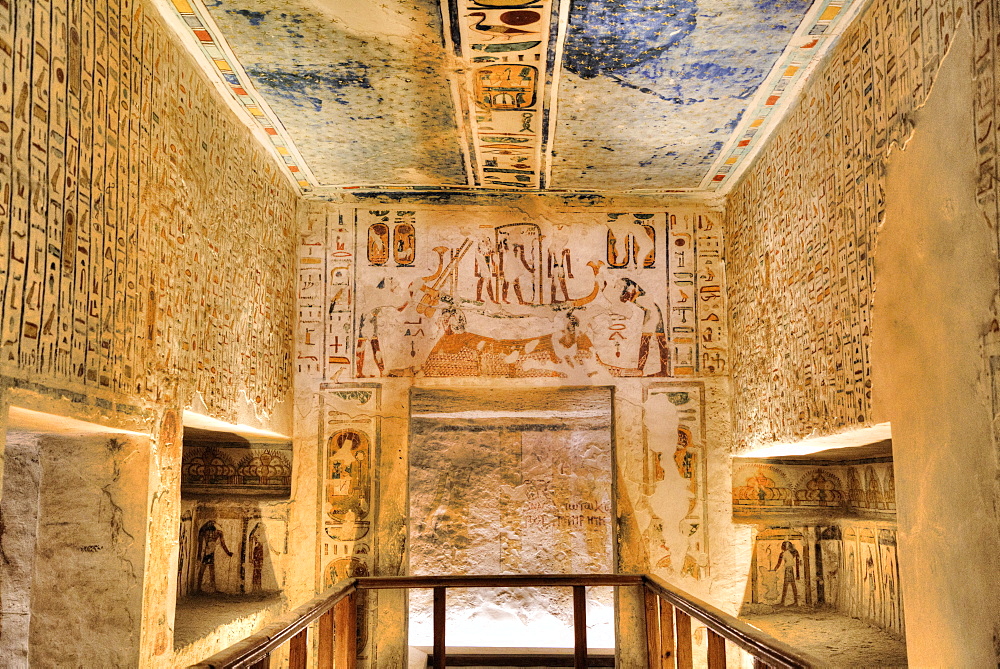 Reliefs and Murals, Tomb of Ramses IV, KV2, Valley of the Kings, UNESCO World Heritage Site, Luxor, Thebes, Egypt, North Africa, Africa