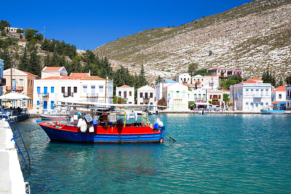 Boats in Harbor, Kastellorizo (Megisti) Island, Dodecanese Group, Greek Islands, Greece, Europe