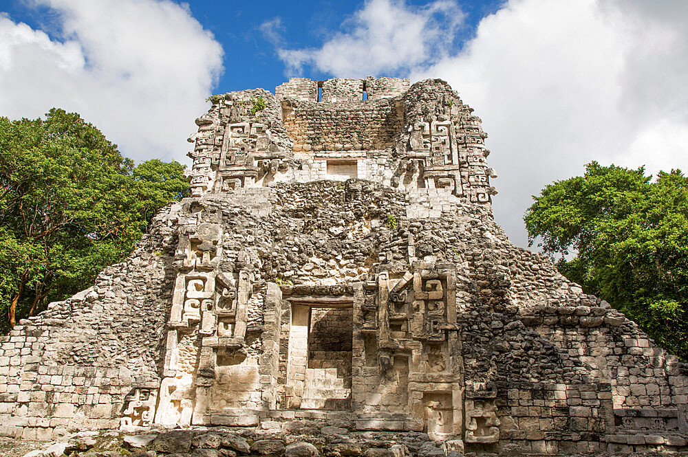 Structure XX, Mayan Ruins, Chicanna Archaeological Zone, Campeche State, Mexico, North America