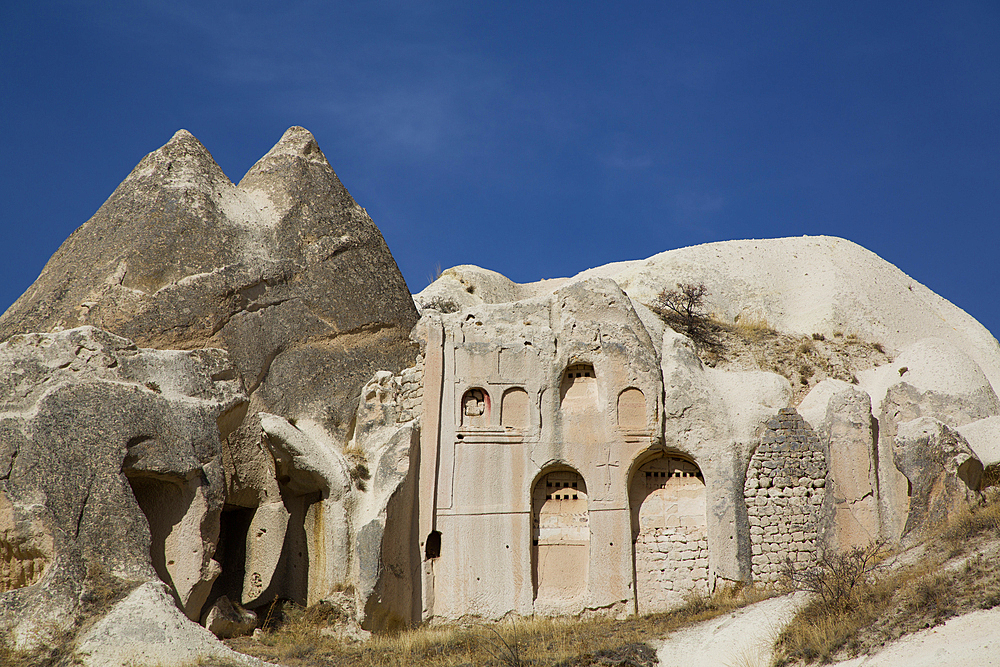 Church Facade, Pigeon Valley, Goreme, Cappadocia Region, Nevsehir Province, Anatolia, Turkey, Asia Minor, Asia