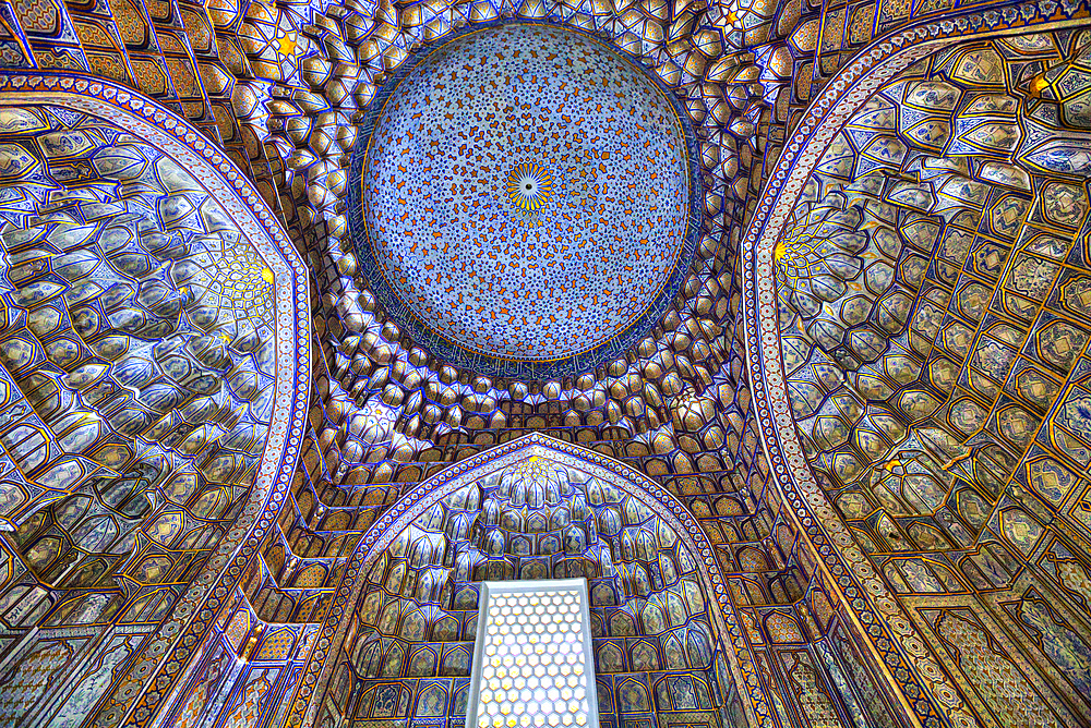 Interior Ceiling, Tuman Oko Mausoleum, Shah-I-Zinda, Samarkand, Uzbekistan