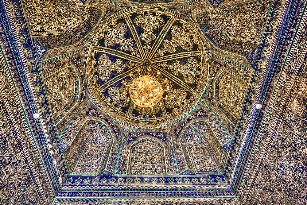 Ceiling, Interior, Pakhlavon Mahmud Mausoleum, Ichon Qala (Itchan Kala), UNESCO World Heritage Site, Khiva, Uzbekistan, Central Asia, Asia