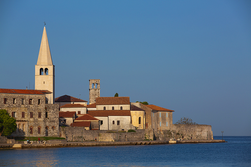 Tower of Euphrasian Bascilica, UNESCO World Heritage Site, Old Town, Porec, Croatia, Europe