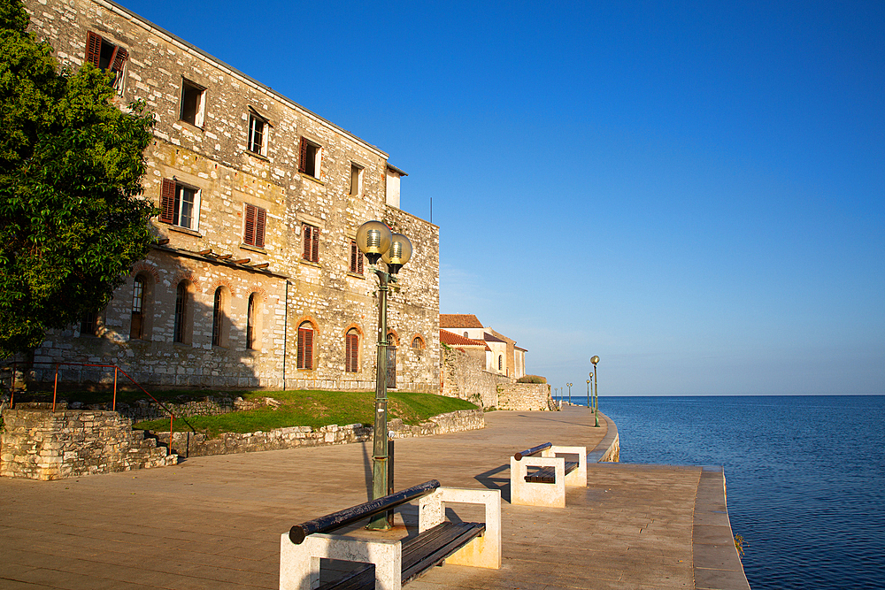 Walkway around the Perimeter of Old Town, Porec, Croatia, Europe