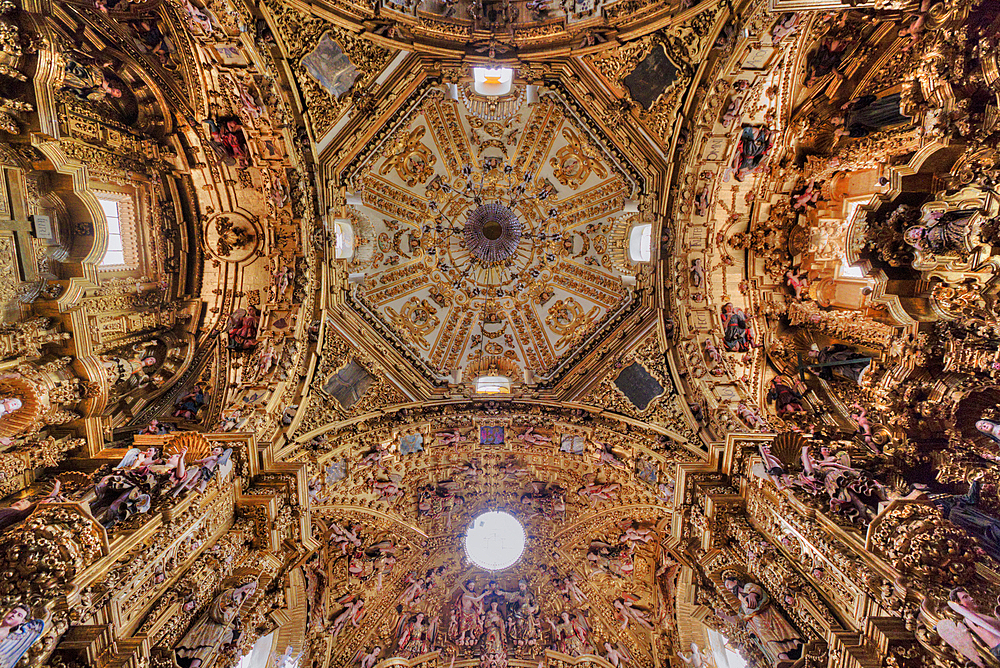 Ceiling, Apse, Interior, Basilica of Our Lady of Ocotlan, Tlaxcala City, Tlaxcal State, Mexico, North America