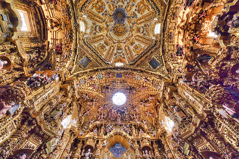 Ceiling, Apse, Interior, Basilica of Our Lady of Ocotlan, Tlaxcala City, Tlaxcal State, Mexico, North America