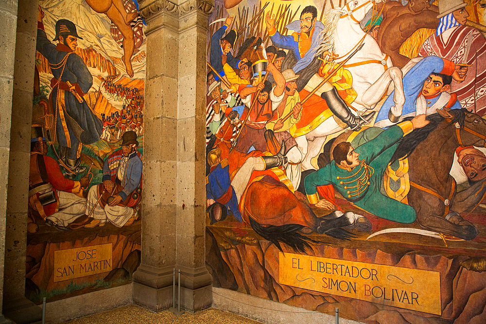 Frescoes of Heroes, Art and Culture Museum, College of San Ildefonso, founded 1588, Historic Center, Mexico City, Mexico, North America