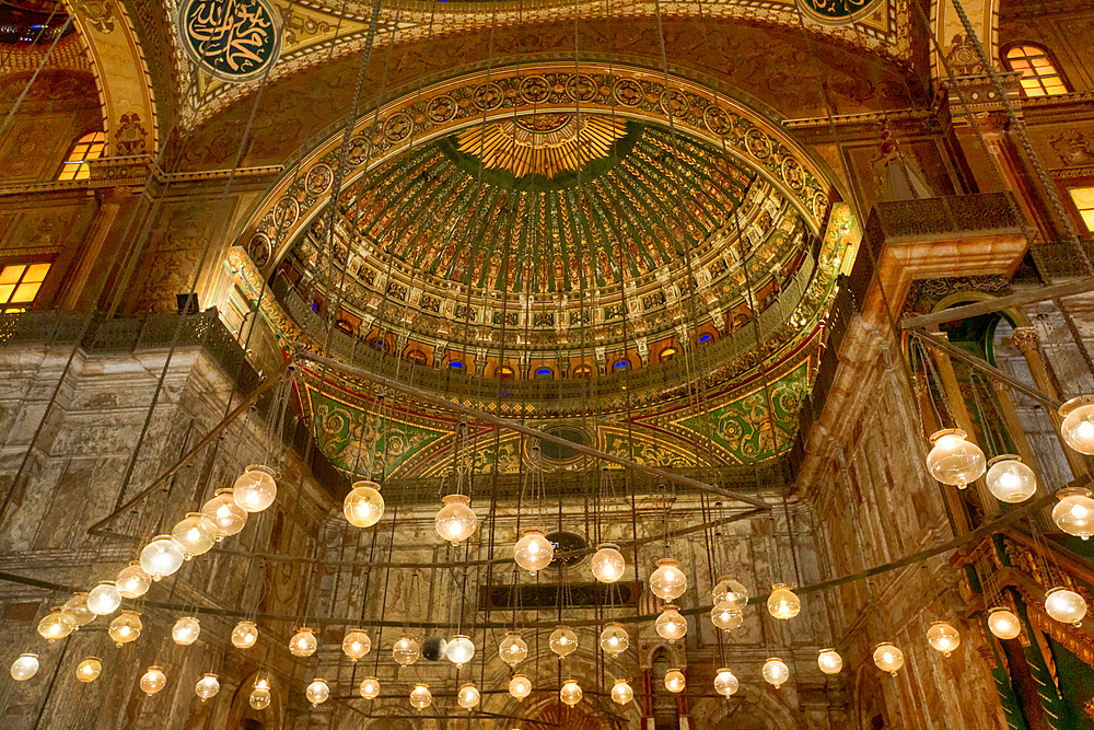 Ceiling, interior, Mosque of Muhammad Ali, 1830, UNESCO World Heritage Site, Citadel, Cairo, Egypt, North Africa, Africa