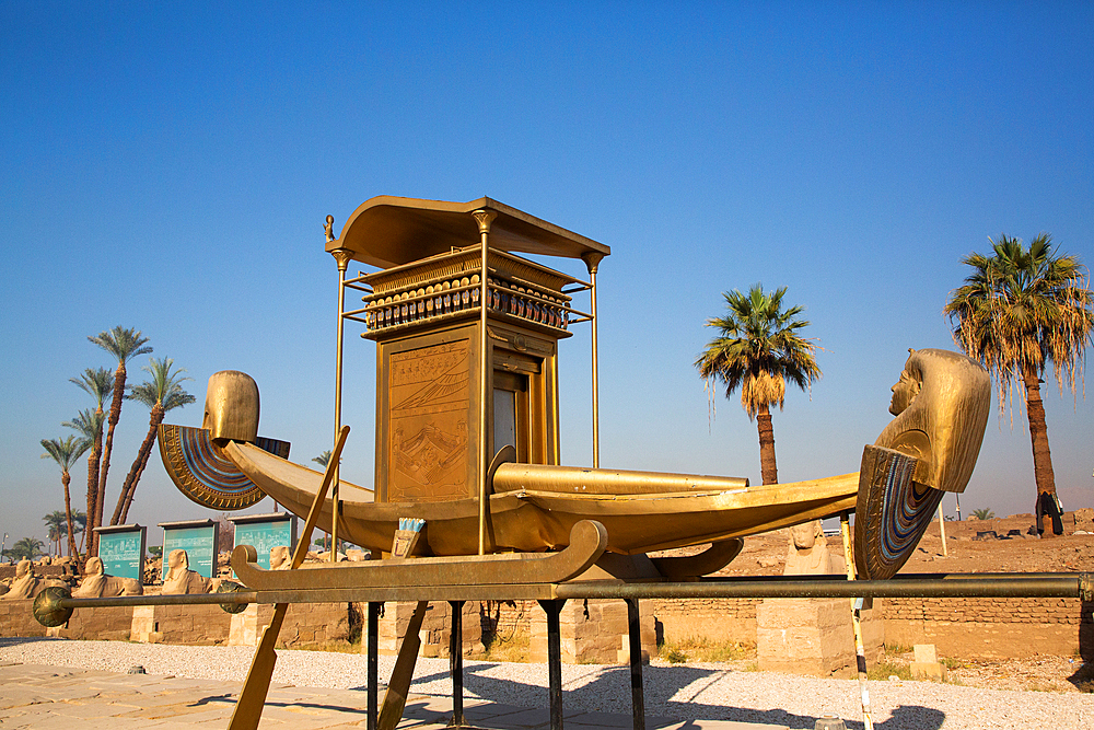 Pharaoh's Boat, Avenue of Sphinxes, UNESCO World Heritage Site, Luxor, Egypt, North Africa, Africa