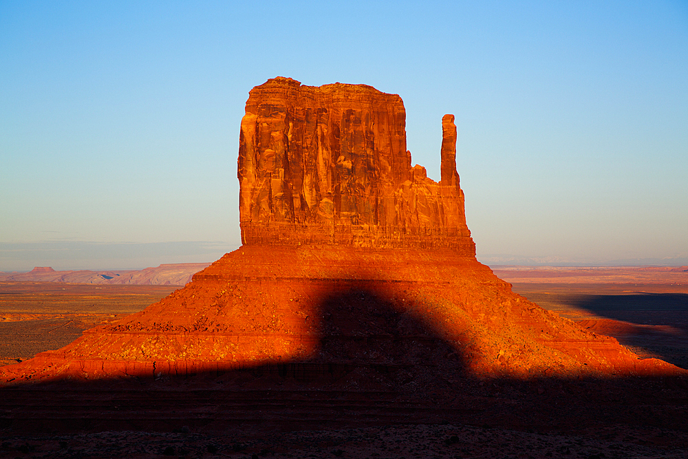 Evening Shadows, West Mitten Butte, Monument Valley Navajo Tribal Park, Utah, USA