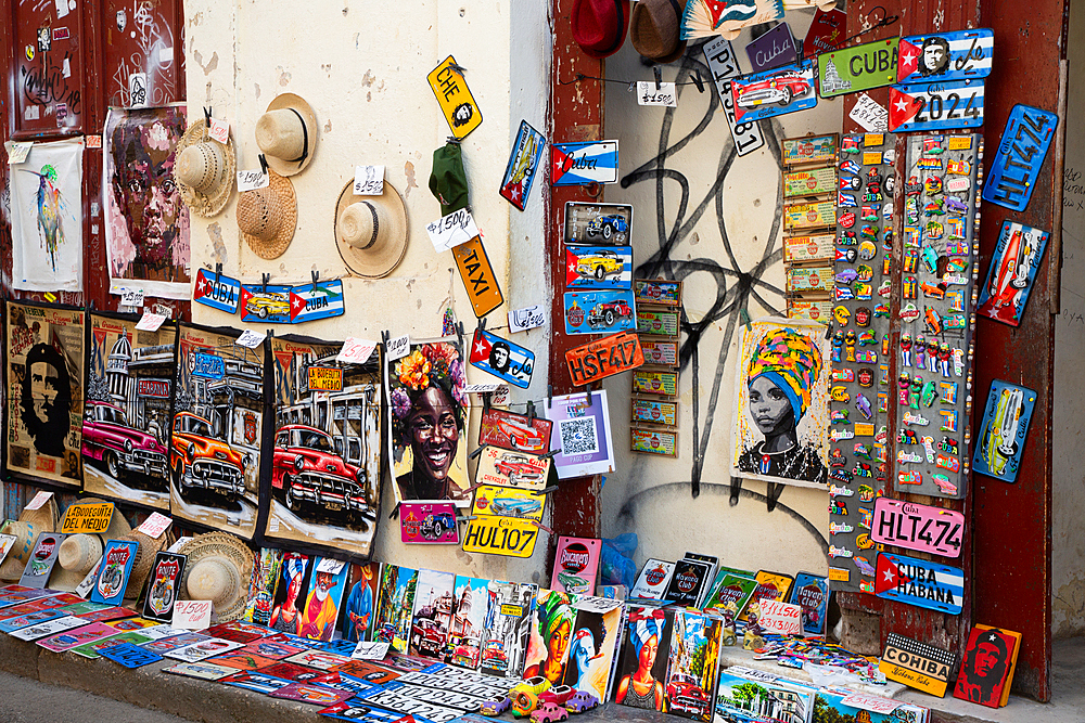 Street, Souvenirs for Sale, Havana Old Town, Havana, Cuba