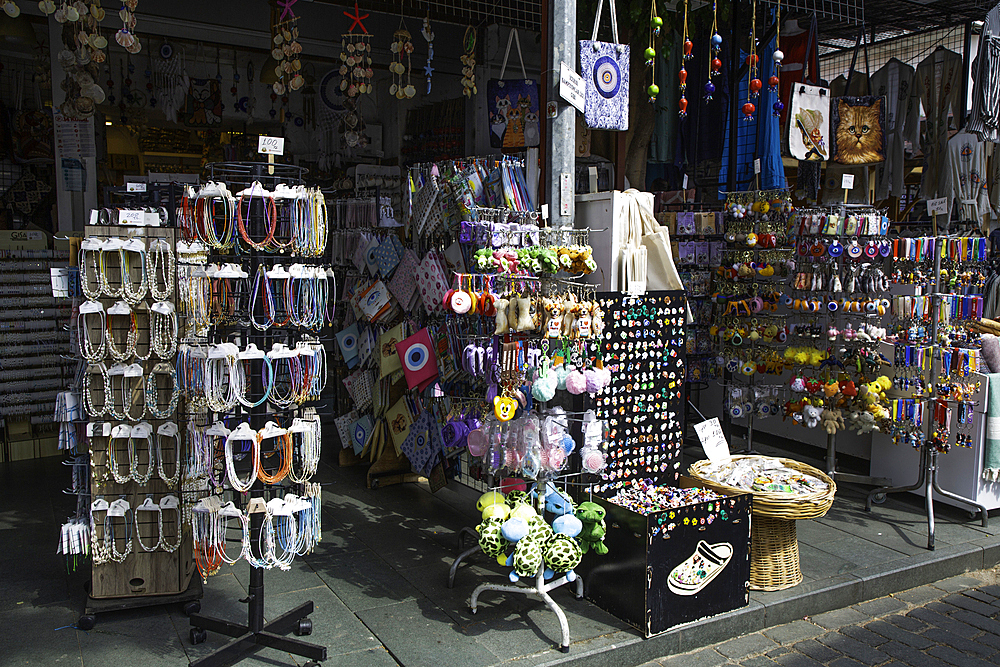 Souvenirs for Sale, Street Scene, Old Town, Kas, Antalya, Turkey