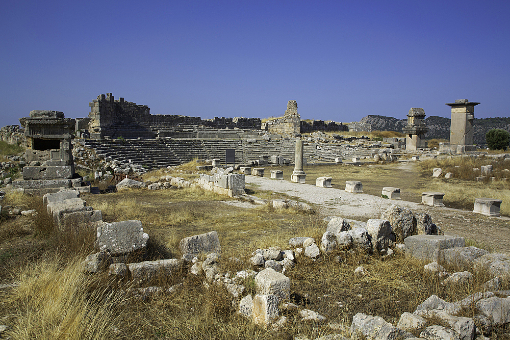 Roman Road Leading to Theater, Xanthos Archaeological Site, Originally Founded 8th Century BC, UNESCO World Heritage Site, Near Kalkan, Antalya, Turkey