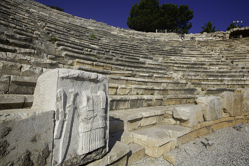 Stucco Relief, Greek Theater, Founded 3rd century BC, Patara Ancient City (origins back to 5,500 BC), Patara National Park, Antalya, Turkey