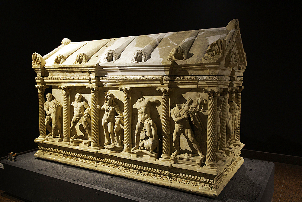 Heracles Marble Sarcophogus, 2nd Century AD, Found in Perge, Antalya Archaeological Museum, Antalya, Turkey