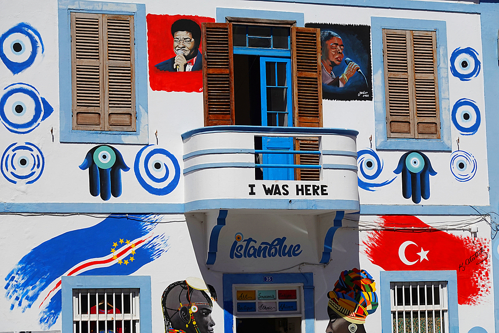 Local architecture and street scenery in Mindelo, São Vicente, Cape Verde