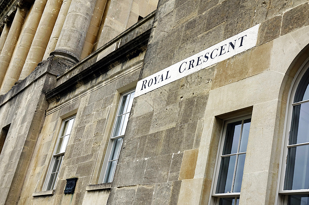 Fine architecture in the city of Bath, a city in Somerset, England, known for and named after its Roman-built baths