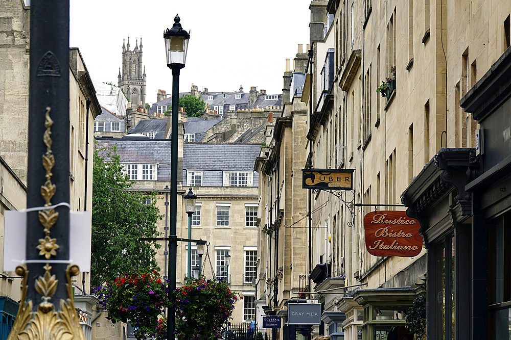 Fine architecture in the city of Bath, a city in Somerset, England, known for and named after its Roman-built baths