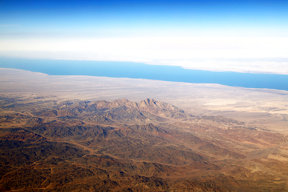 The Red Sea from the air, Hurghada, Egypt