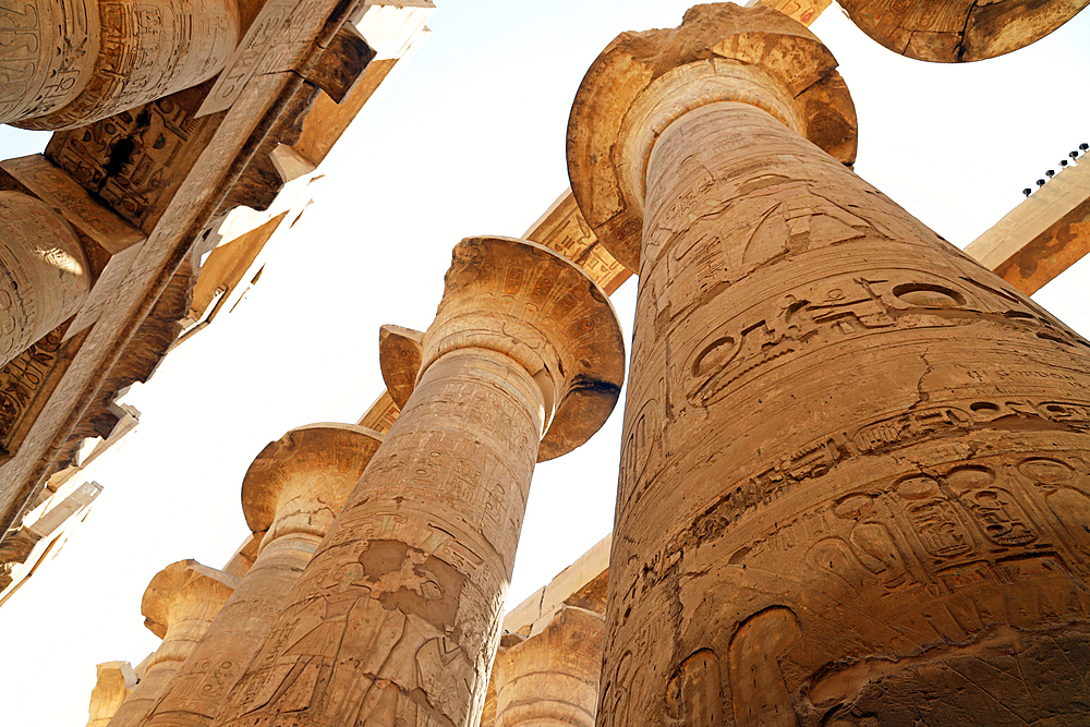 Temple details at Karnak, UNESCO World Heritage Site, Luxor, Egypt