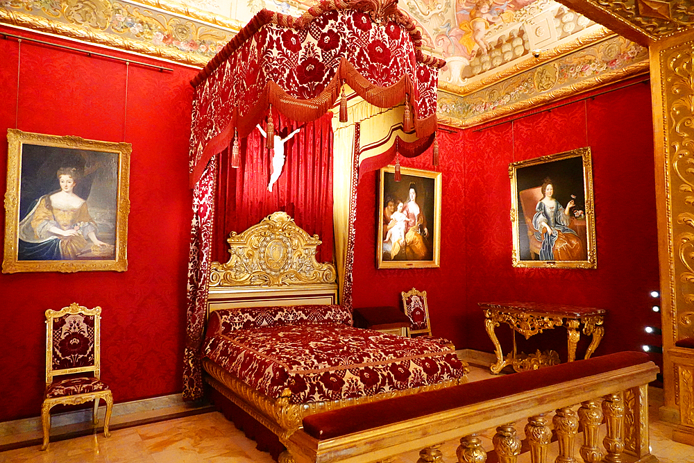 Interior details of The Prince's Palace, Monaco, the official residence of the Sovereign Prince of Monaco. Built in 1191 as a Genoese fortress, during its long and often dramatic history it has been besieged by many foreign powers.