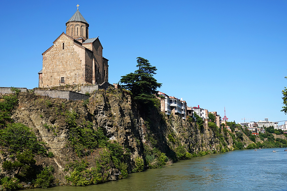 Architecture in central Tbilisi, the capital city of Georgia, encompasses Eastern Orthodox churches, ornate art nouveau buildings, mosques, Soviet Modernist structures, and contemporary designs