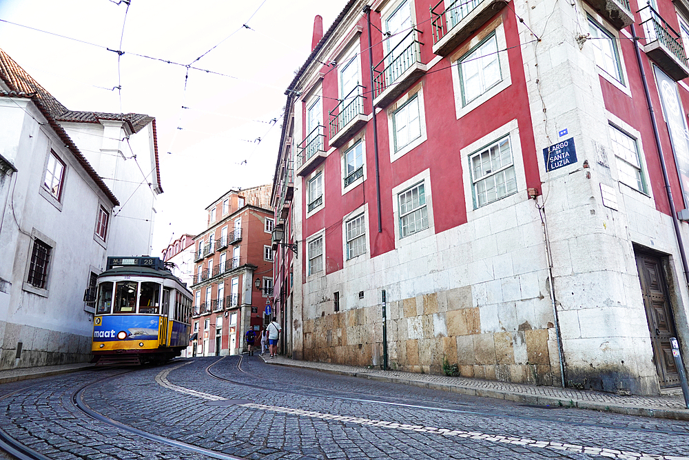 Architecture and street scenery in central Lisbon, Portugal