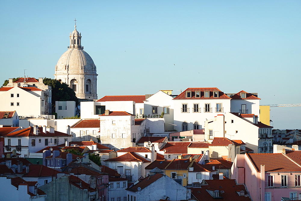 Architecture and street scenery in the Alfama district, central Lisbon, Portugal