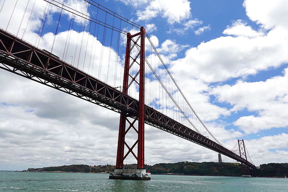 The Tagus River estuary and The 25 de Abril Bridge, in the civil parish of Santa Maria de Belém, Lisbon